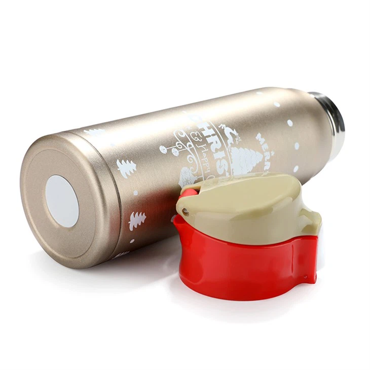Insulated Bottle Cartoon Vacuum Water Bottle for Student Travel Mug Christmas Mug